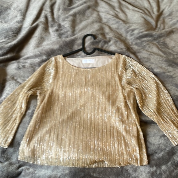 Oak + Fort Gold Glitter Blouse - Picture 2 of 4